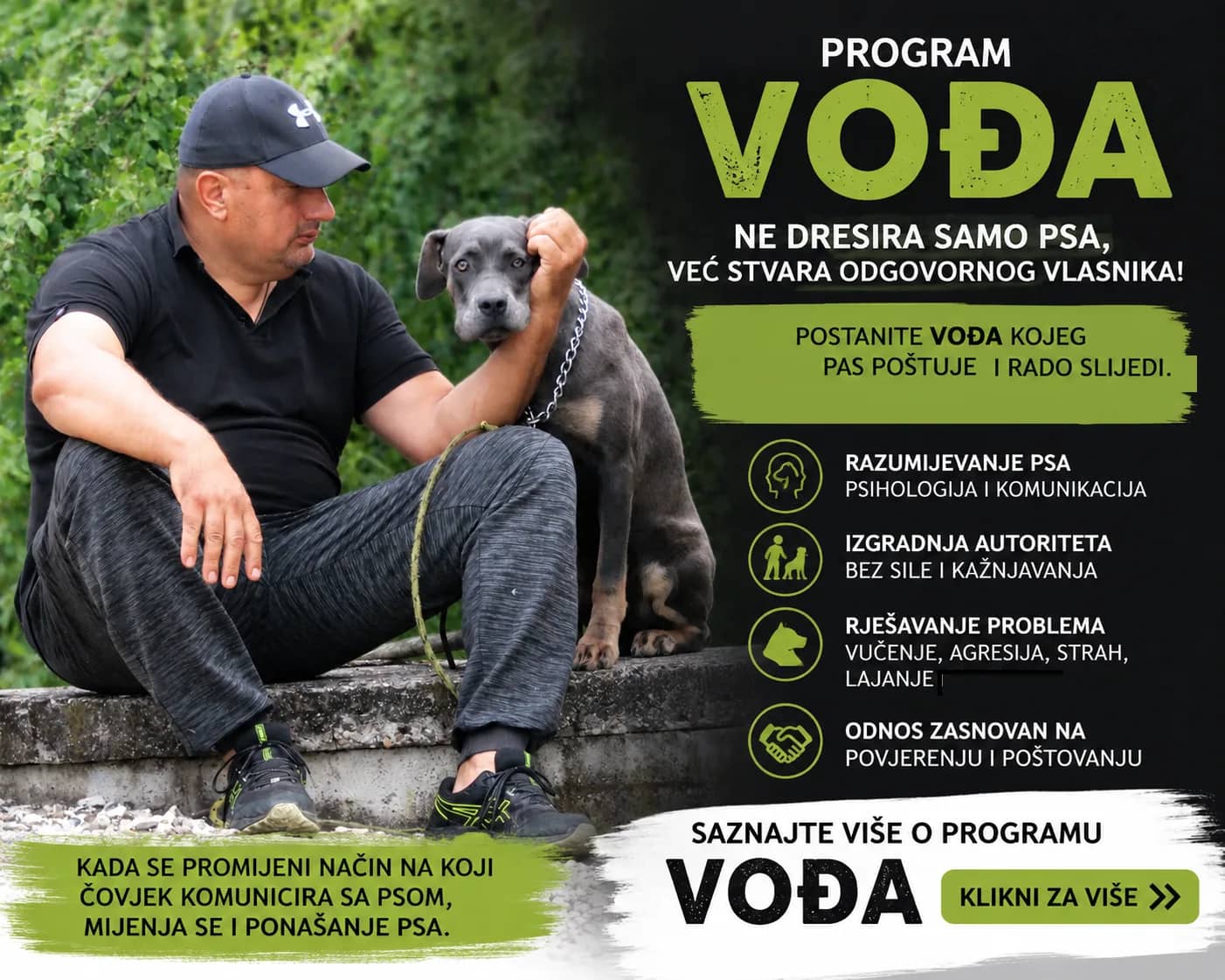 Dog training and owner education programme: VOĐA